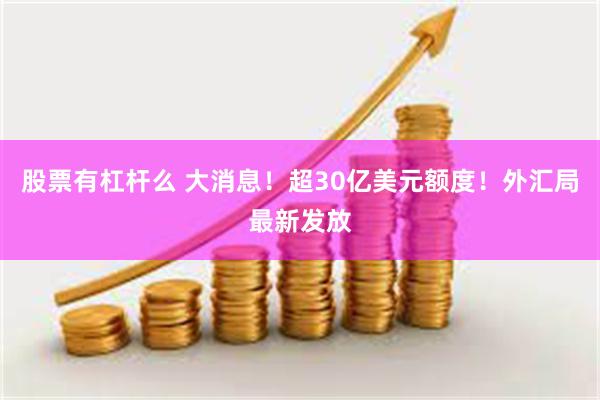 股票有杠杆么 大消息！超30亿美元额度！外汇局最新发放