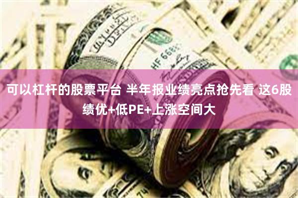 可以杠杆的股票平台 半年报业绩亮点抢先看 这6股绩优+低PE+上涨空间大