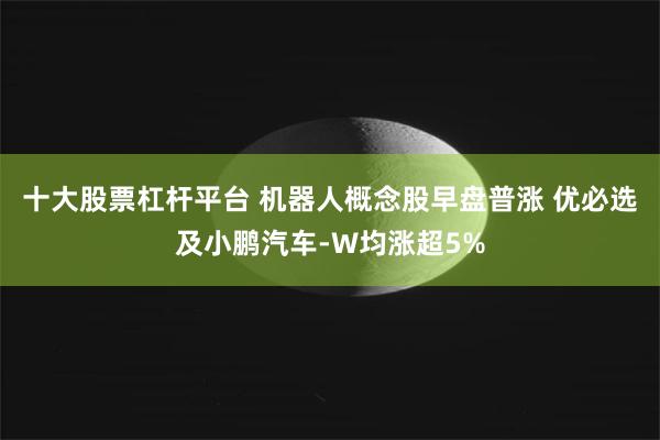 十大股票杠杆平台 机器人概念股早盘普涨 优必选及小鹏汽车-W均涨超5%