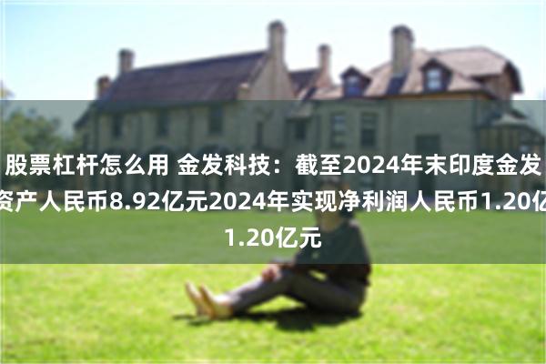 股票杠杆怎么用 金发科技：截至2024年末印度金发总资产人民币8.92亿元2024年实现净利润人民币1.20亿元