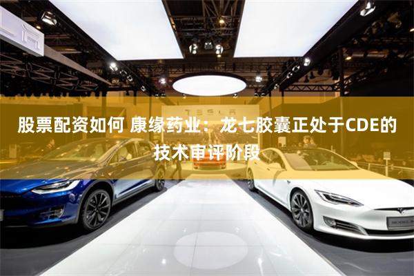 股票配资如何 康缘药业：龙七胶囊正处于CDE的技术审评阶段