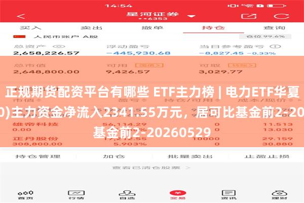 正规期货配资平台有哪些 ETF主力榜 | 电力ETF华夏(560830)主力资金净流入2341.55万元，居可比基金前2-20260529