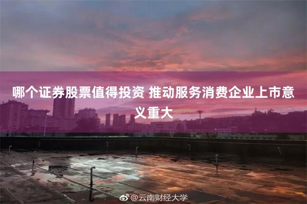 哪个证券股票值得投资 推动服务消费企业上市意义重大