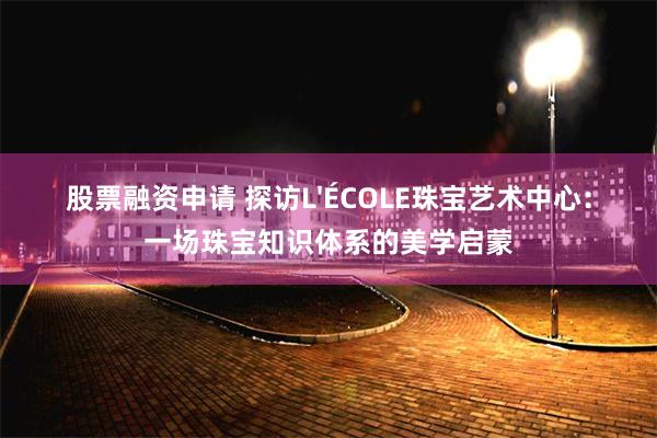 股票融资申请 探访L'ÉCOLE珠宝艺术中心：一场珠宝知识体系的美学启蒙