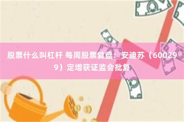 股票什么叫杠杆 每周股票复盘：安迪苏（600299）定增获证监会批复