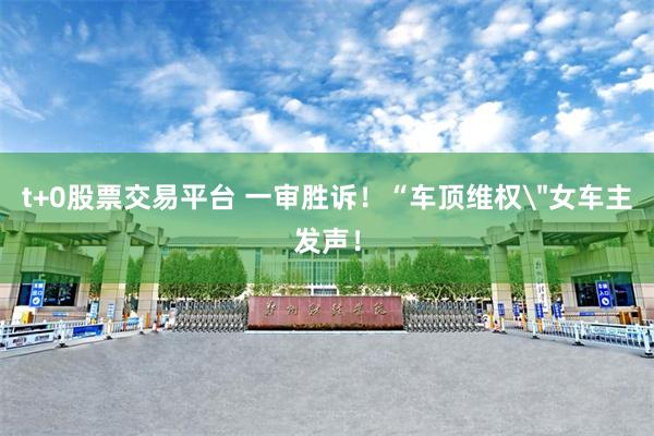 t+0股票交易平台 一审胜诉!“车顶维权