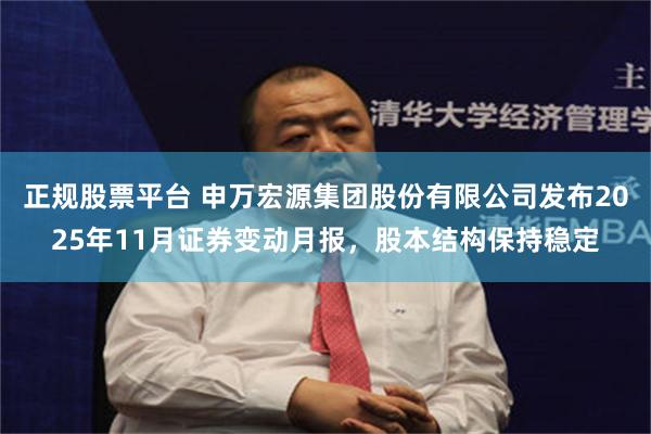 正规股票平台 申万宏源集团股份有限公司发布2025年11月证券变动月报，股本结构保持稳定