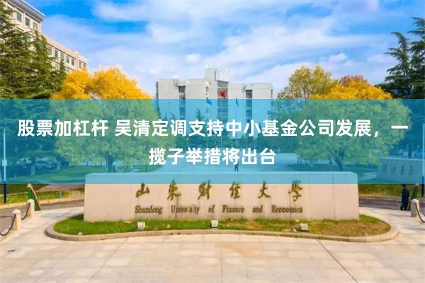 股票加杠杆 吴清定调支持中小基金公司发展，一揽子举措将出台
