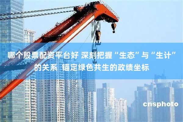 哪个股票配资平台好 深刻把握“生态”与“生计”的关系  锚定绿色共生的政绩坐标