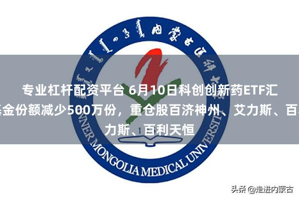 专业杠杆配资平台 6月10日科创创新药ETF汇添富基金份额减少500万份,重仓股百济神州、艾力斯、百利天恒