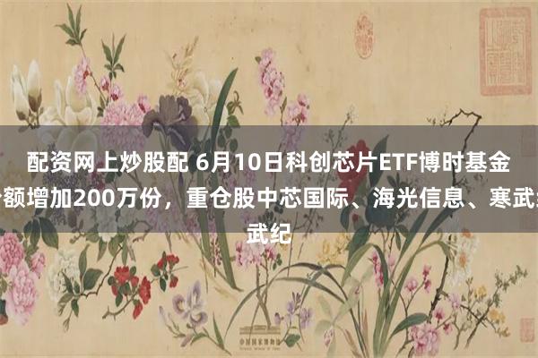 配资网上炒股配 6月10日科创芯片ETF博时基金份额增加200万份，重仓股中芯国际、海光信息、寒武纪