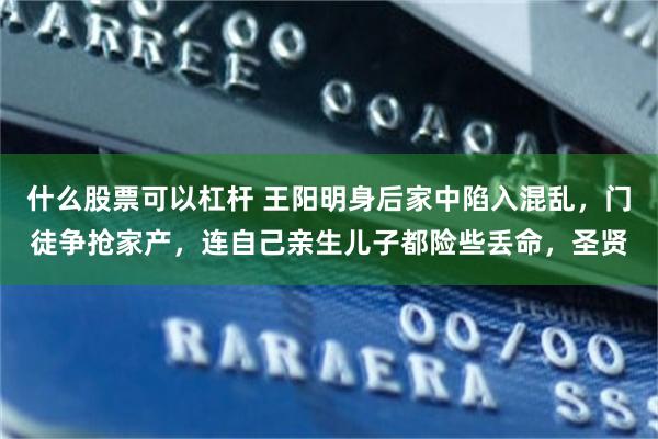 什么股票可以杠杆 王阳明身后家中陷入混乱，门徒争抢家产，连自己亲生儿子都险些丢命，圣贤