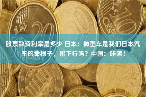 股票融资利率是多少 日本：微型车是我们日本汽车的命根子，留下行吗？中国：咔嚓！