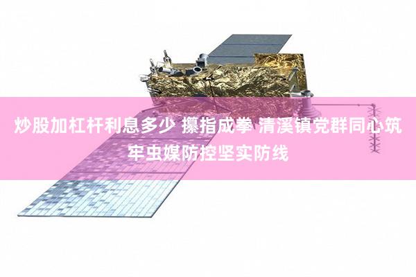 炒股加杠杆利息多少 攥指成拳 清溪镇党群同心筑牢虫媒防控坚实防线