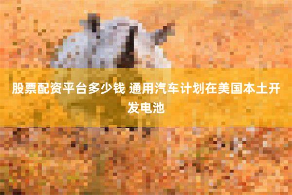 股票配资平台多少钱 通用汽车计划在美国本土开发电池