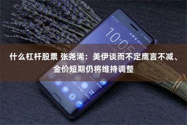 什么杠杆股票 张尧浠：美伊谈而不定鹰言不减、金价短期仍将维持调整